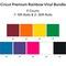 Cricut Premium Vinyl Rolls Bundle - Rainbow 15 Foot Adhesive Vinyl Rolls, 9 Count